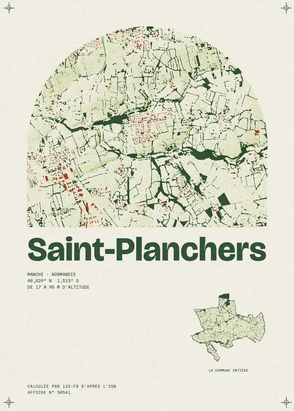 Affiche de Saint-Planchers, calculée par 123-fr d'après l'IGN