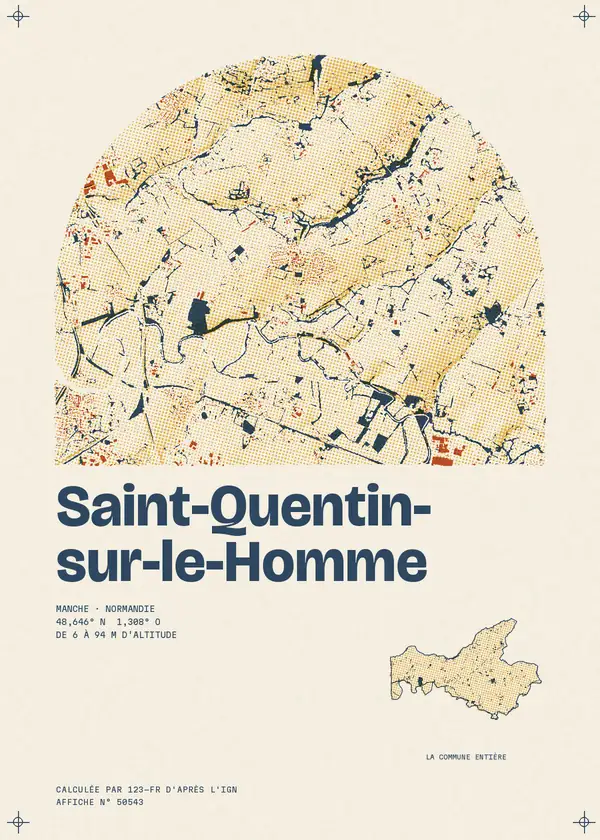 Affiche de Saint-Quentin-sur-le-Homme, calculée par 123-fr d'après l'IGN