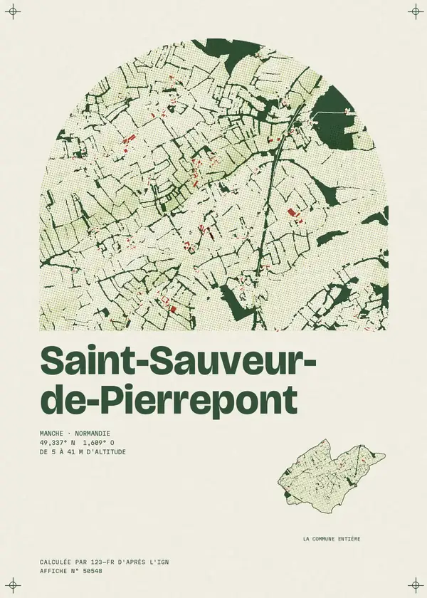 Affiche de Saint-Sauveur-de-Pierrepont, calculée par 123-fr d'après l'IGN