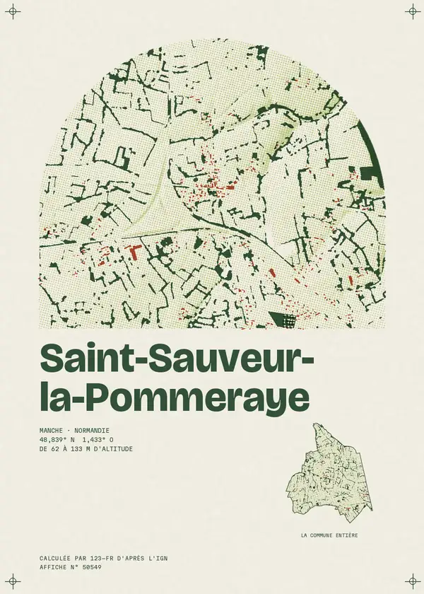 Affiche de Saint-Sauveur-la-Pommeraye, calculée par 123-fr d'après l'IGN