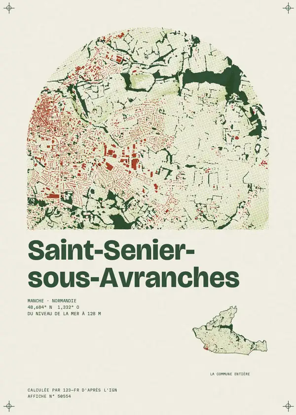 Affiche de Saint-Senier-sous-Avranches, calculée par 123-fr d'après l'IGN