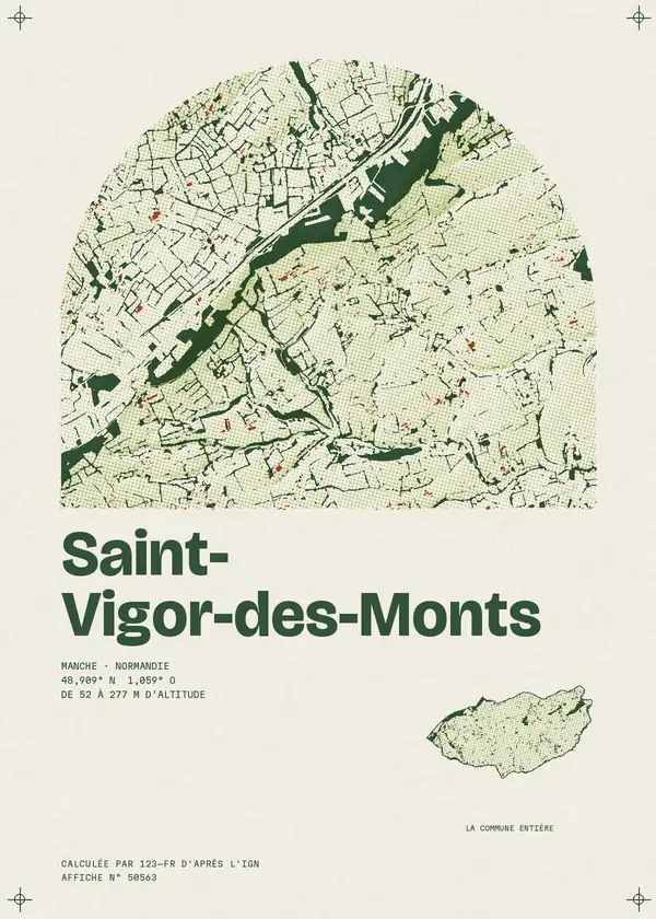 Affiche de Saint-Vigor-des-Monts, calculée par 123-fr d'après l'IGN