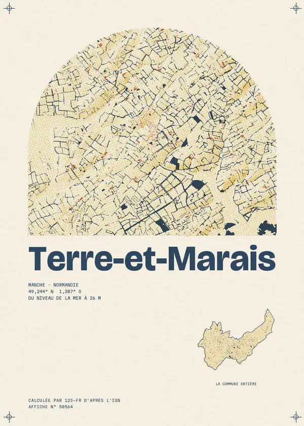 Affiche de Terre-et-Marais, calculée par 123-fr d'après l'IGN