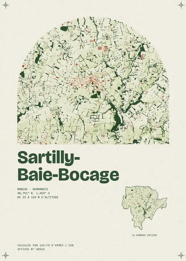 Affiche de Sartilly-Baie-Bocage, calculée par 123-fr d'après l'IGN