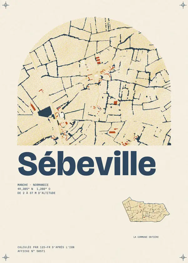Affiche de Sébeville, calculée par 123-fr d'après l'IGN