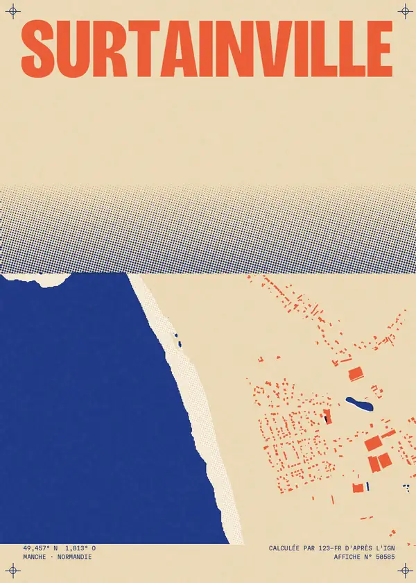 Affiche de Surtainville, calculée par 123-fr d'après l'IGN