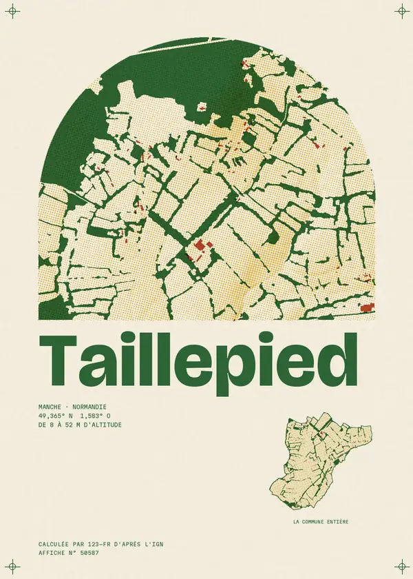 Affiche de Taillepied, calculée par 123-fr d'après l'IGN