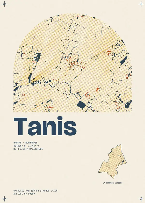 Affiche de Tanis, calculée par 123-fr d'après l'IGN