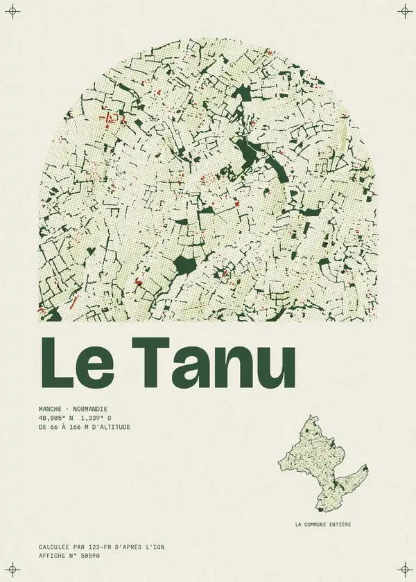 Affiche de Le Tanu, calculée par 123-fr d'après l'IGN