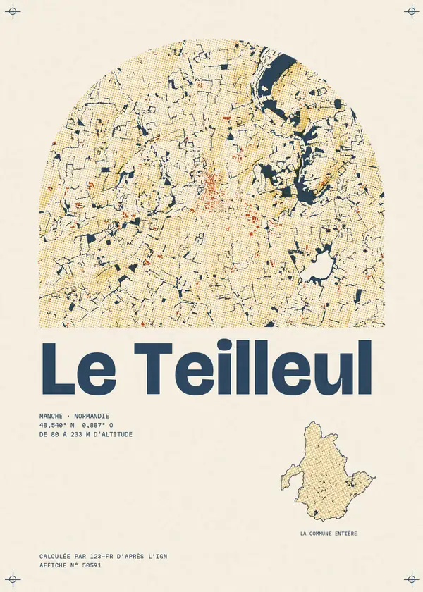 Affiche de Le Teilleul, calculée par 123-fr d'après l'IGN