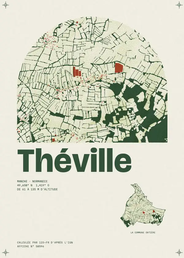 Affiche de Théville, calculée par 123-fr d'après l'IGN