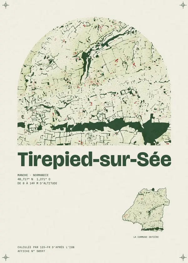 Affiche de Tirepied-sur-Sée, calculée par 123-fr d'après l'IGN