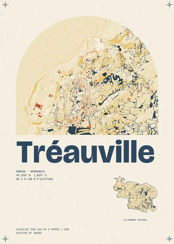 Affiche de Tréauville, calculée par 123-fr d'après l'IGN