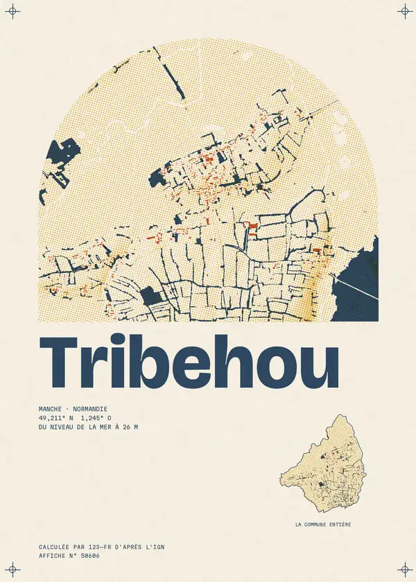 Affiche de Tribehou, calculée par 123-fr d'après l'IGN