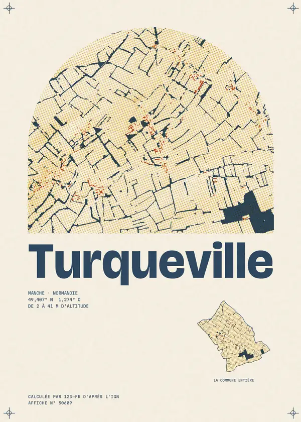 Affiche de Turqueville, calculée par 123-fr d'après l'IGN