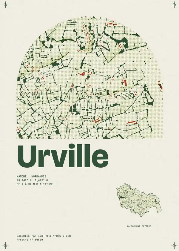 Affiche de Urville, calculée par 123-fr d'après l'IGN