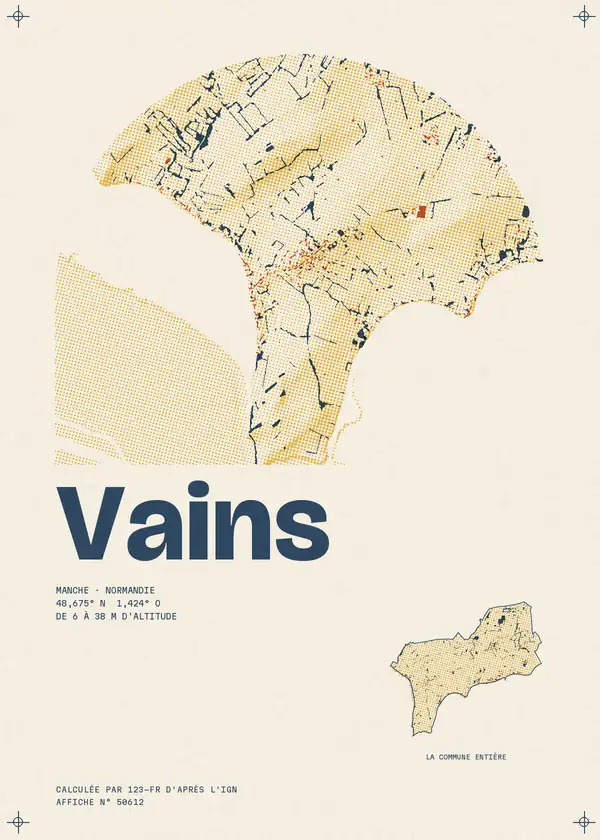 Affiche de Vains, calculée par 123-fr d'après l'IGN