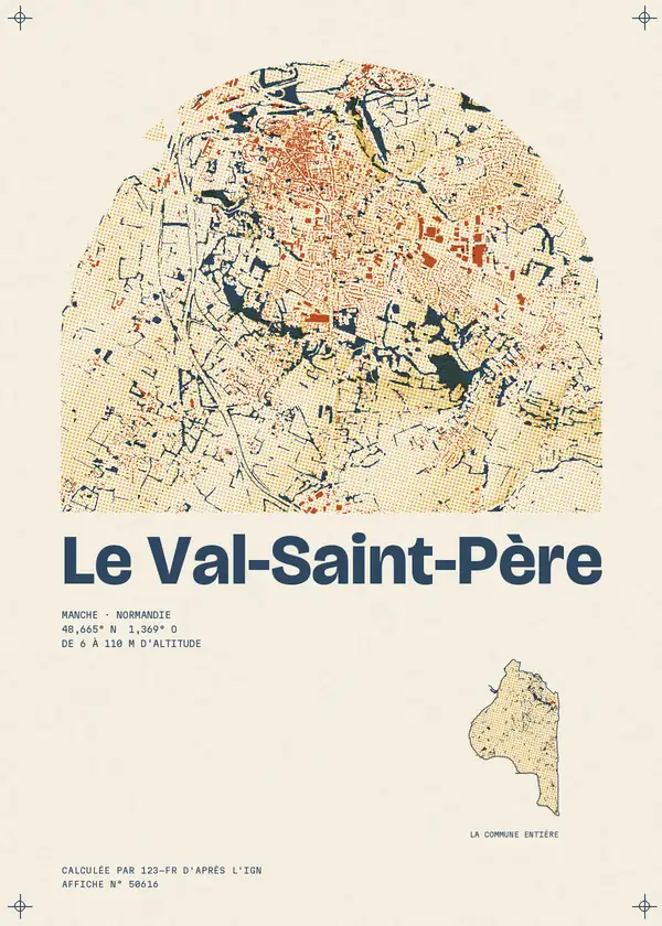 Affiche de Le Val-Saint-Père, calculée par 123-fr d'après l'IGN