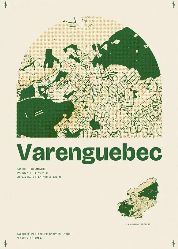 Affiche de Varenguebec, calculée par 123-fr d'après l'IGN