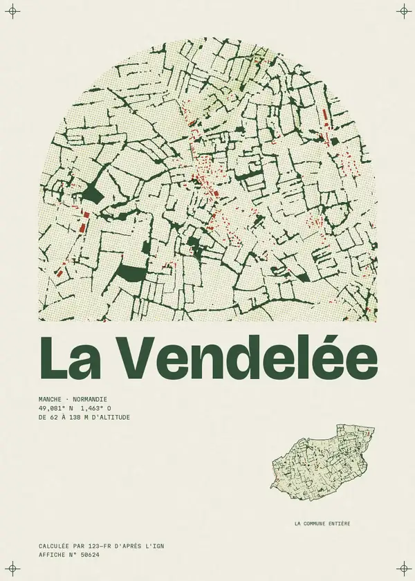 Affiche de La Vendelée, calculée par 123-fr d'après l'IGN