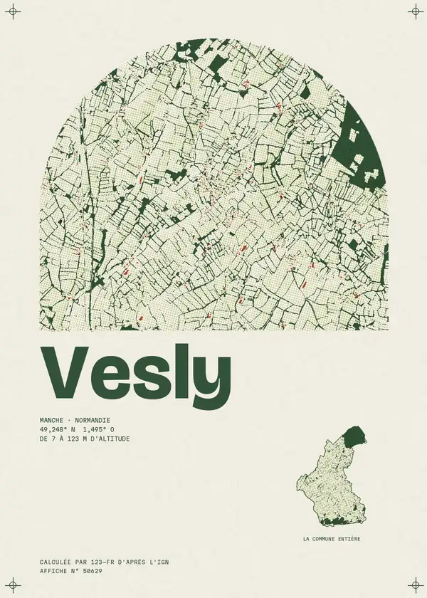 Affiche de Vesly, calculée par 123-fr d'après l'IGN