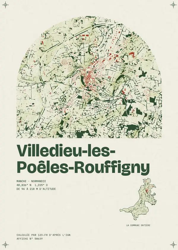 Affiche de Villedieu-les-Poêles-Rouffigny, calculée par 123-fr d'après l'IGN