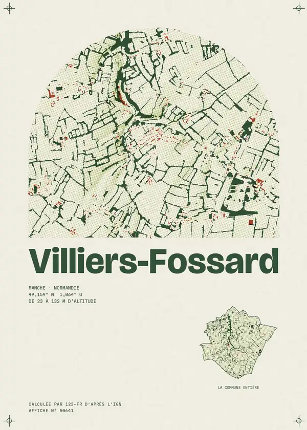 Affiche de Villiers-Fossard, calculée par 123-fr d'après l'IGN