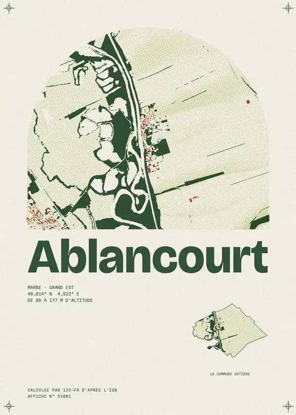 Affiche de Ablancourt, calculée par 123-fr d'après l'IGN