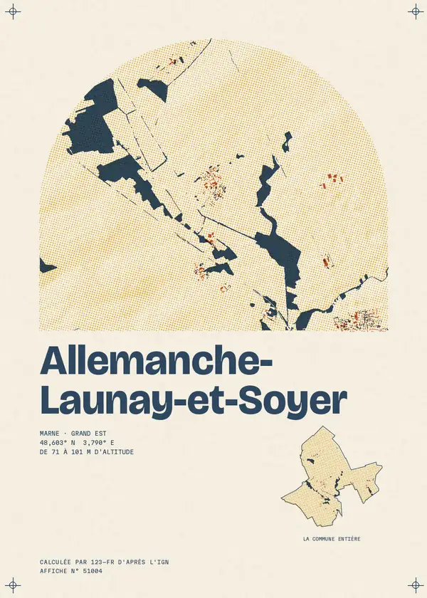 Affiche de Allemanche-Launay-et-Soyer, calculée par 123-fr d'après l'IGN
