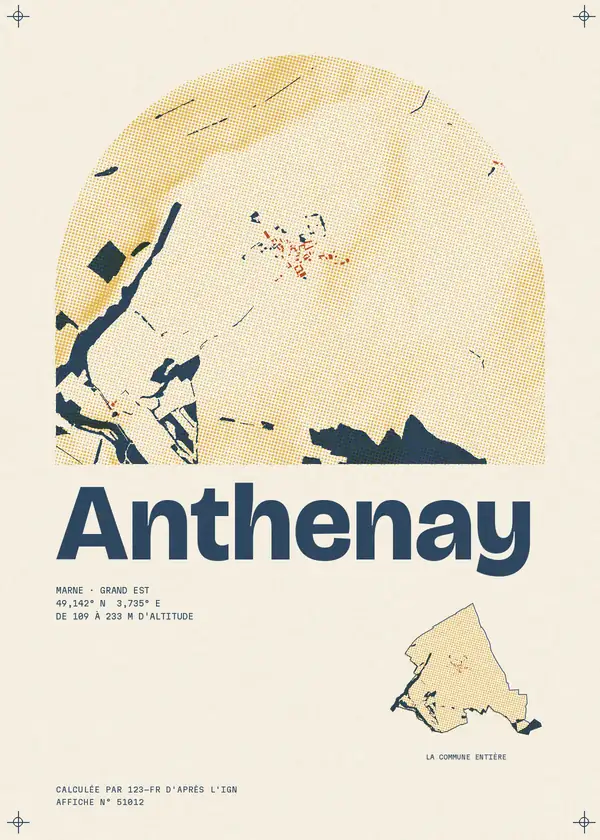 Affiche de Anthenay, calculée par 123-fr d'après l'IGN