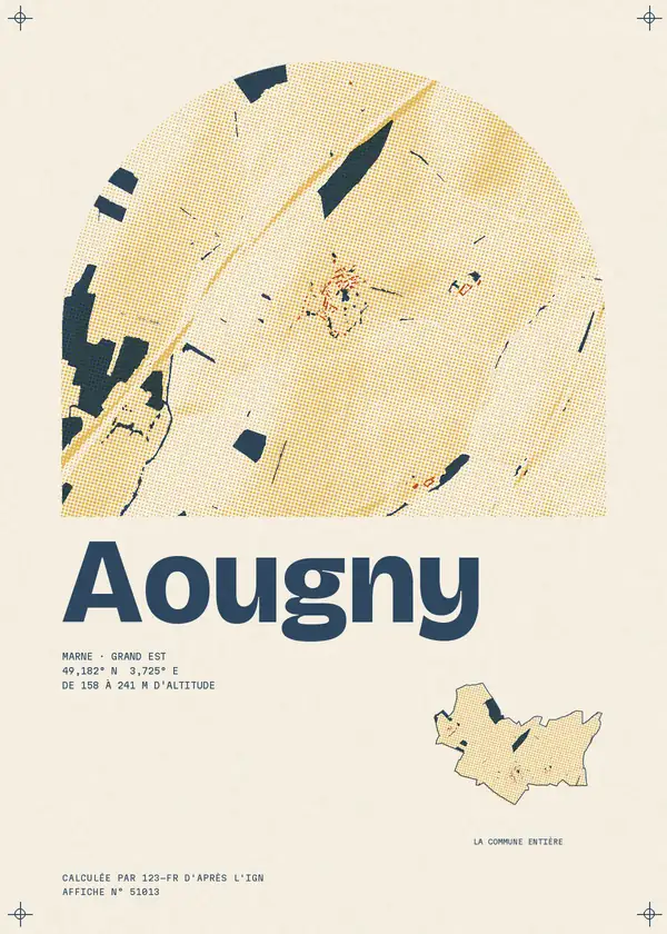 Affiche de Aougny, calculée par 123-fr d'après l'IGN