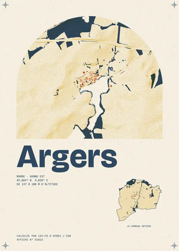 Affiche de Argers, calculée par 123-fr d'après l'IGN