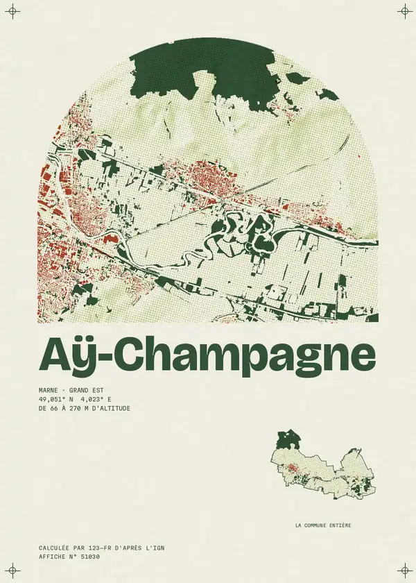 Affiche de Aÿ-Champagne, calculée par 123-fr d'après l'IGN