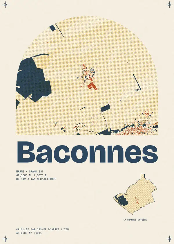 Affiche de Baconnes, calculée par 123-fr d'après l'IGN