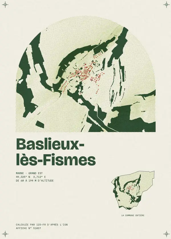 Affiche de Baslieux-lès-Fismes, calculée par 123-fr d'après l'IGN