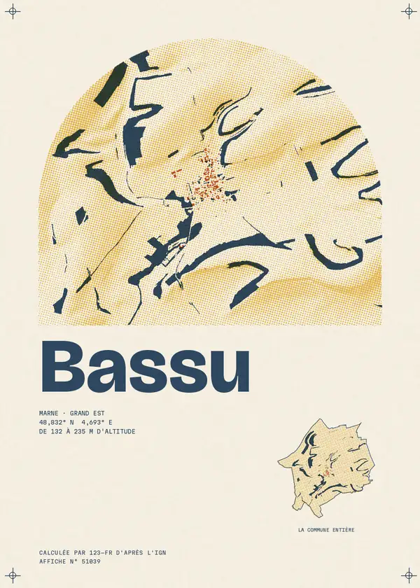 Affiche de Bassu, calculée par 123-fr d'après l'IGN
