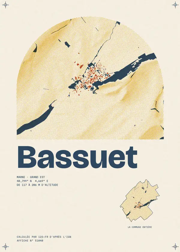 Affiche de Bassuet, calculée par 123-fr d'après l'IGN