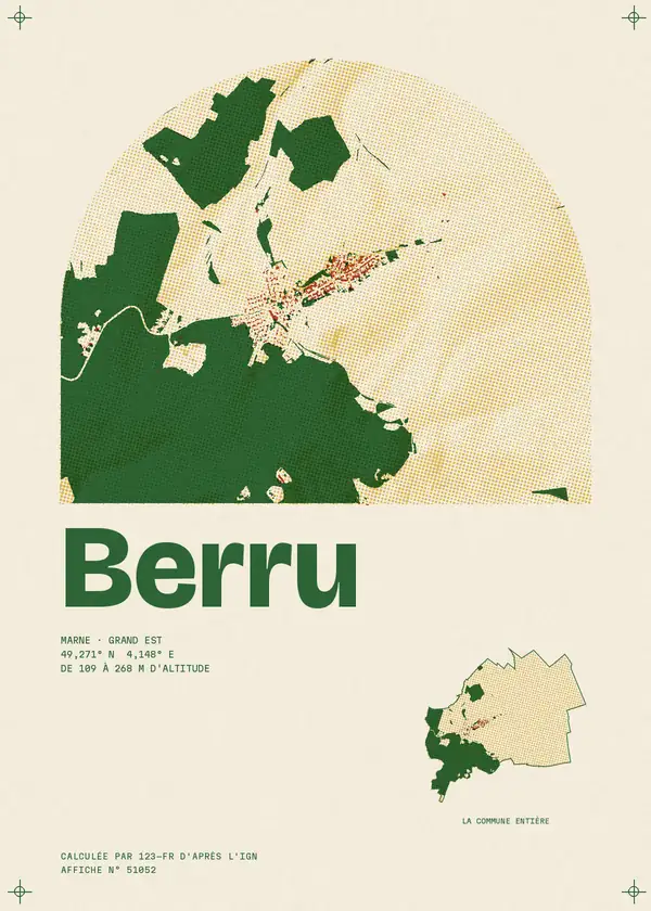 Affiche de Berru, calculée par 123-fr d'après l'IGN
