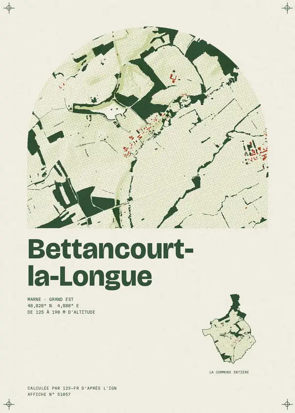 Affiche de Bettancourt-la-Longue, calculée par 123-fr d'après l'IGN