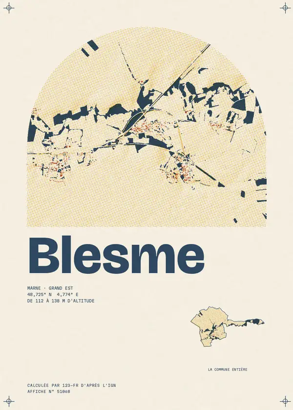 Affiche de Blesme, calculée par 123-fr d'après l'IGN