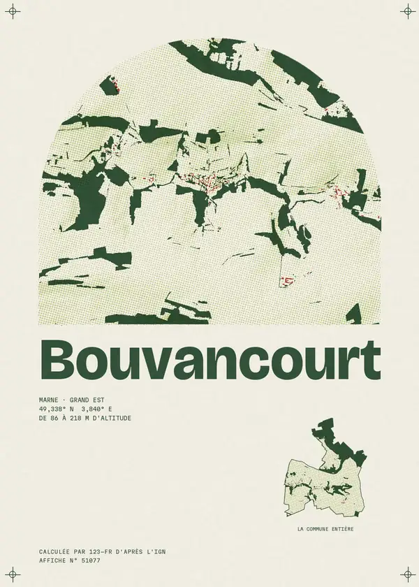 Affiche de Bouvancourt, calculée par 123-fr d'après l'IGN