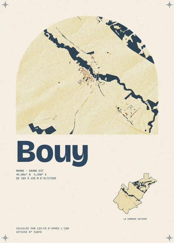 Affiche de Bouy, calculée par 123-fr d'après l'IGN