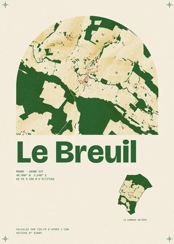 Affiche de Le Breuil, calculée par 123-fr d'après l'IGN