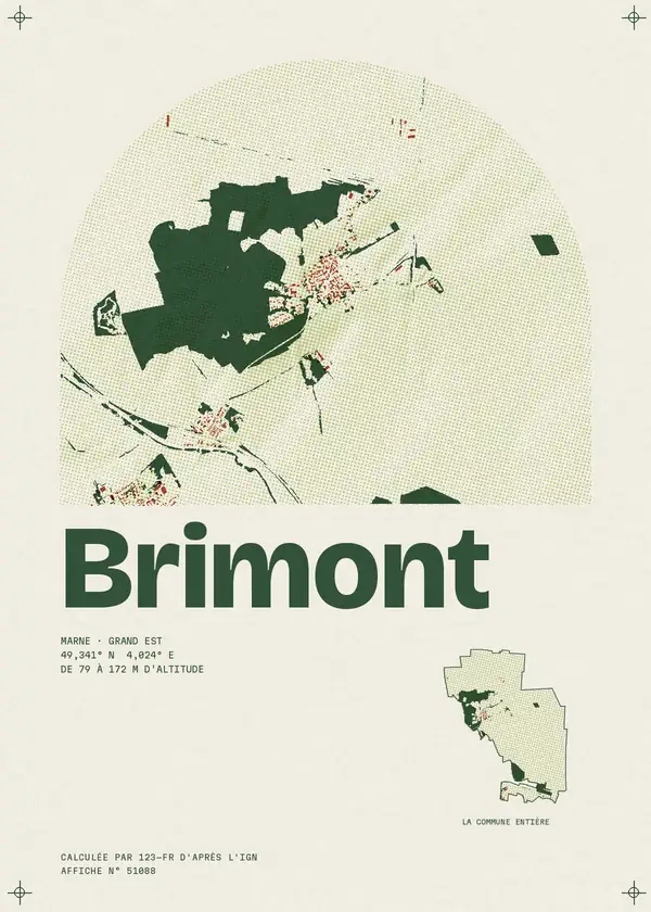 Affiche de Brimont, calculée par 123-fr d'après l'IGN