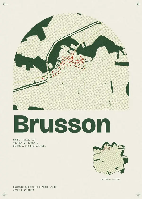 Affiche de Brusson, calculée par 123-fr d'après l'IGN