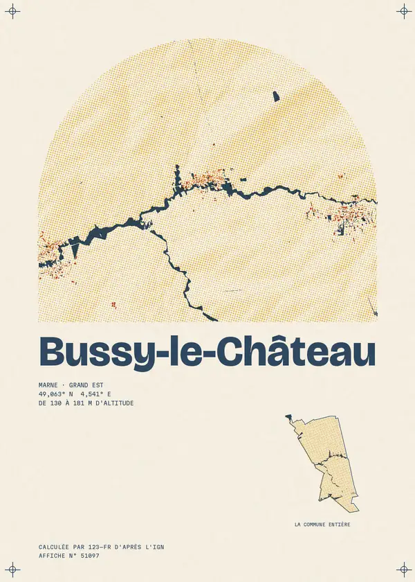 Affiche de Bussy-le-Château, calculée par 123-fr d'après l'IGN
