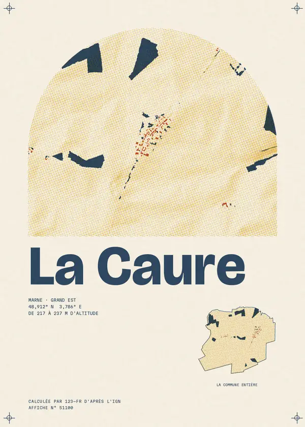 Affiche de La Caure, calculée par 123-fr d'après l'IGN