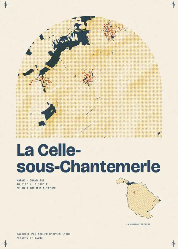 Affiche de La Celle-sous-Chantemerle, calculée par 123-fr d'après l'IGN