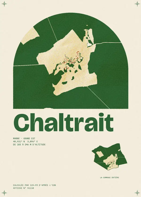 Affiche de Chaltrait, calculée par 123-fr d'après l'IGN