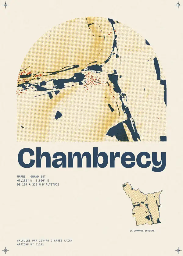 Affiche de Chambrecy, calculée par 123-fr d'après l'IGN